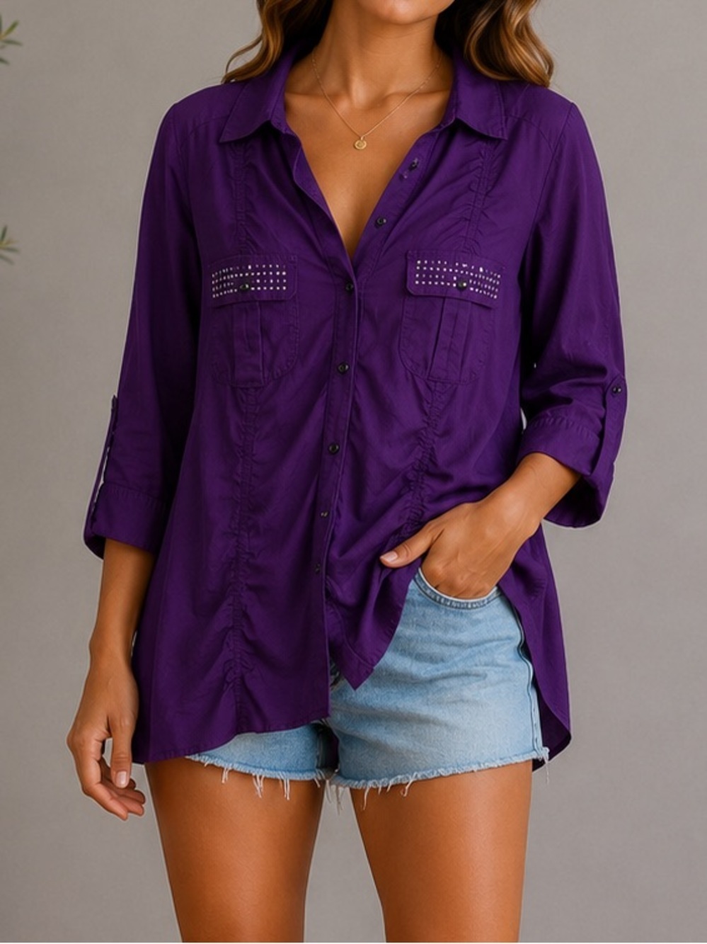 Lane Bryant Blouse Purple nwt
